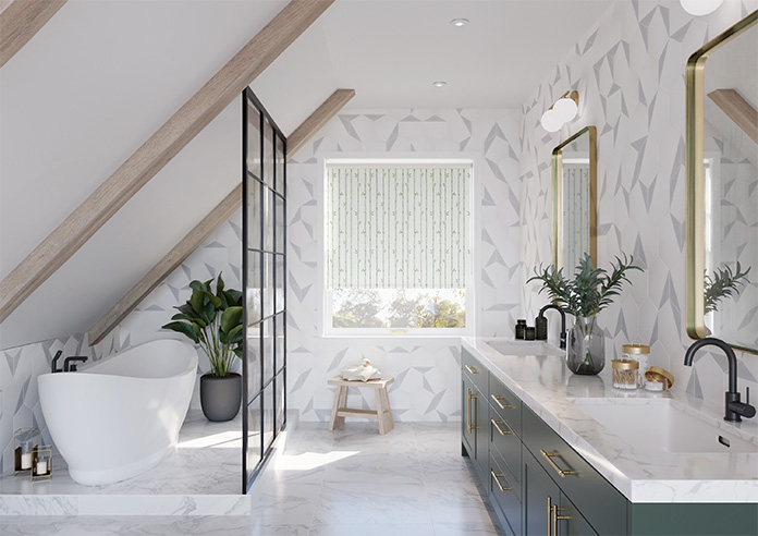 Bamboo Stripe, Forest Green - Twist&Fit Roller Blind - Image 8